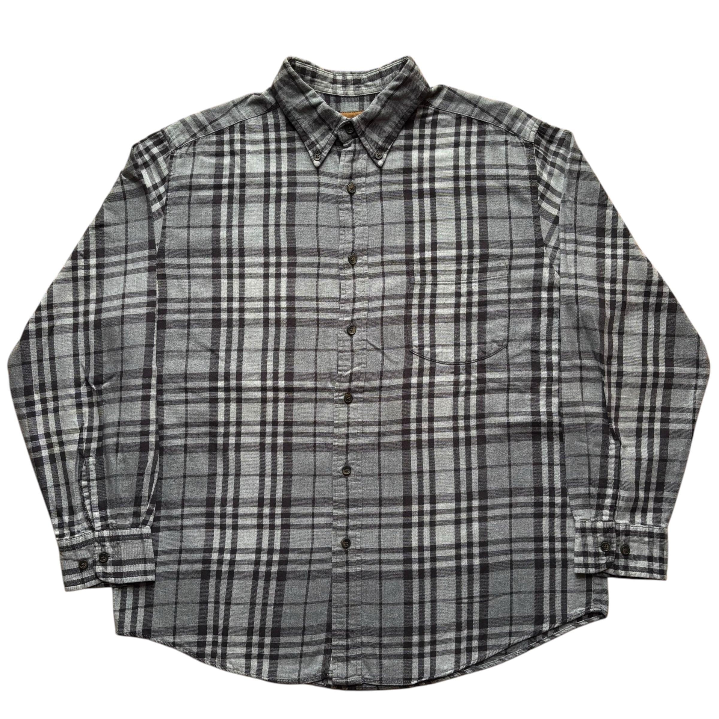 ST.JOHN’S BAY / Plaid Button Down Shirt / Gray / L / 90s