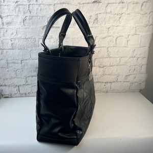 CHANEL シャネル ココマーク パリビアリッツMM  PVCコーティングキャンバス レザー ハンドバッグ ブラック A-8094