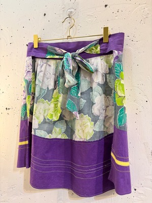 vintage purple flower apron