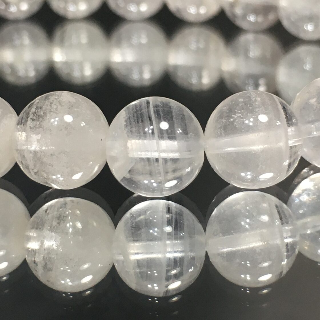 No.228》天然石 千層ホワイトガーデンファントム 8.8mm 内径17cm | PAY ID