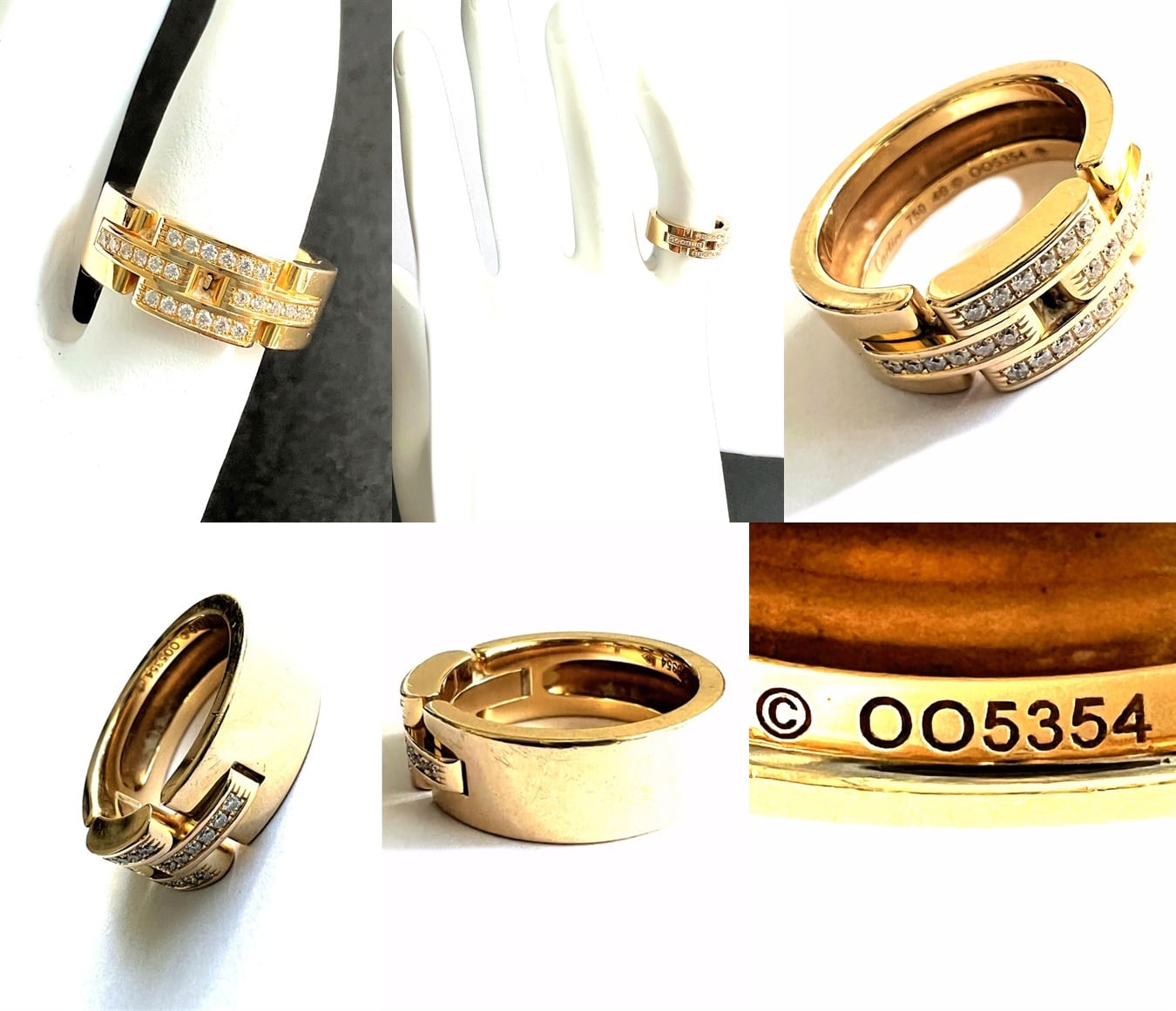 CARTIER カルティエ マイヨン パンテール リング 3連 パヴェ