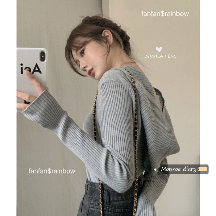 スタイルフードセーター トップス スプリングショートプルオーバー 春物 モンロー71985102374