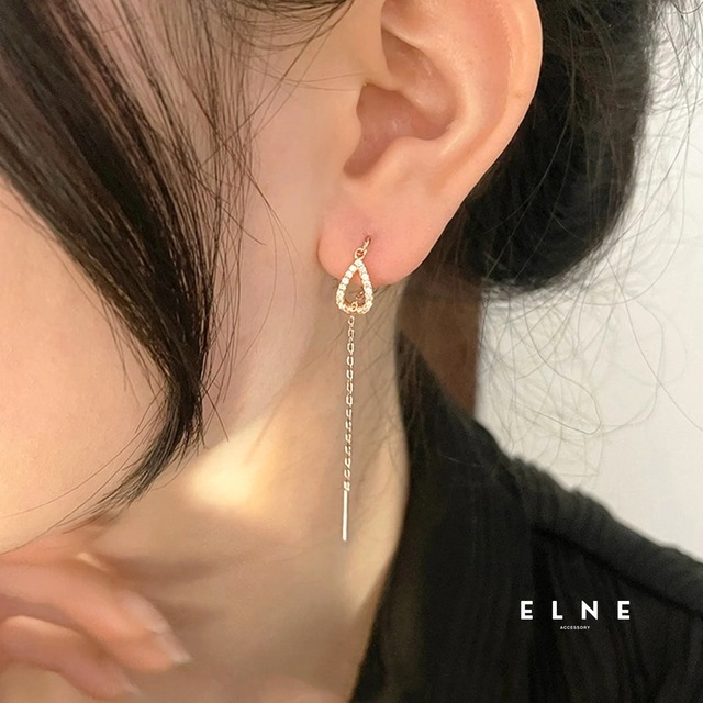 ドロップスパークルチェーンピアス