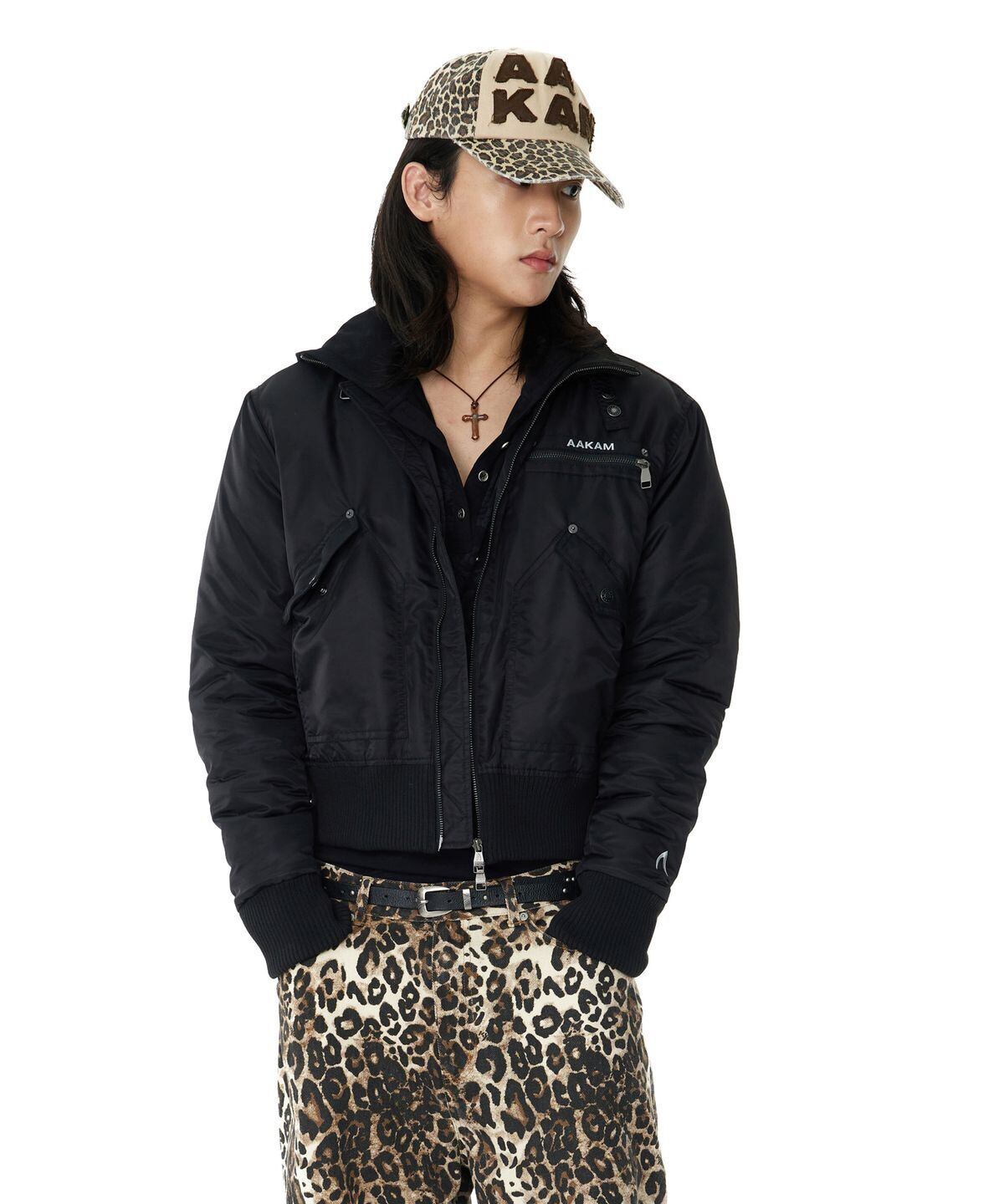 ☆NCT WISH リョウ 着用！！【AAKAM】High-Neck Bomber Jacket