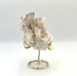 (00830)【1点のみ】【880円均一】水晶　原石　台座付き　クリアクォーツ　クリスタル　Crystal Clear quartz　 グレー　スモーキー　天然石インテリア　置物