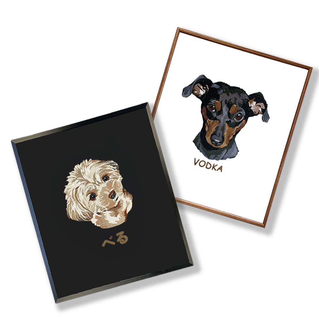 ペット刺繍入りアートパネル(F8サイズ)