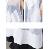 シアー素材 切替 ロングシャツワンピース 30083
