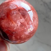 ヒマラヤレッドクォーツB*ヘマタイトインクォーツ*スフィア*マニカラン水晶*天然石インテリア*パワーストーン*置き物