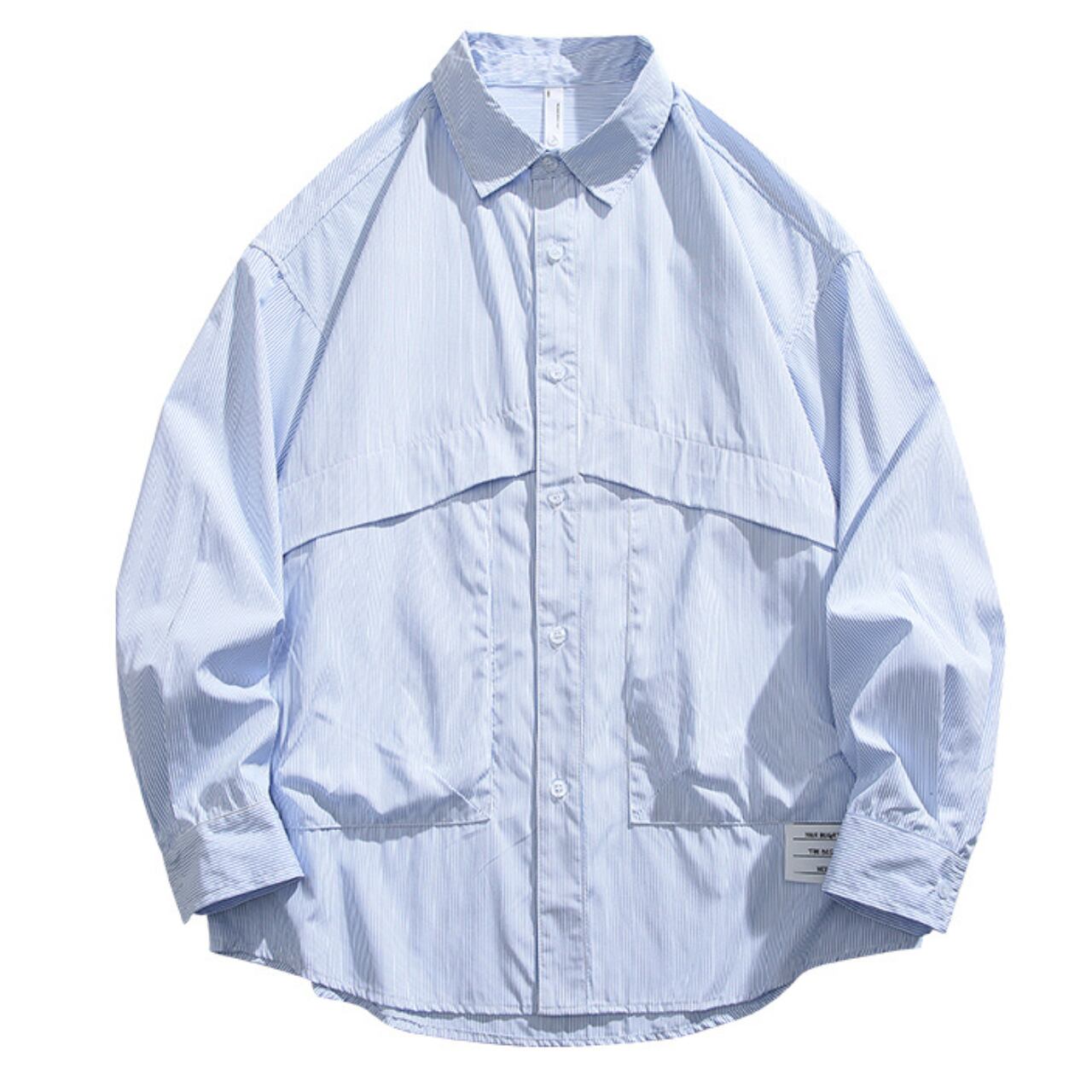 フラップデザインストライプシャツ vi1003