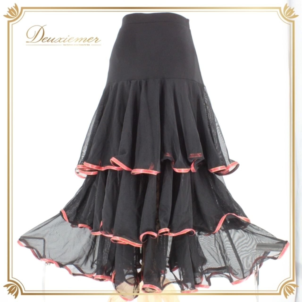 社交ダンス 衣装 スタンダード スカート レッスンウェア レディース 赤 ICHIOKU イチオク 黒 レッド系 ブラック系 レース 無地 シンプル スカート丈約78cm ウエスト約31cm~ 伸縮性 ポリエステル おしゃれ ダンスウェア フリル ドレス 可愛い 軽やか コスチューム パーティー メンズ レディース