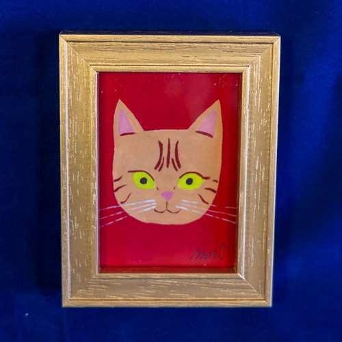 森邦保作品 猫のジクレー版画（額装込み）F01（茶トラ猫イメージ）