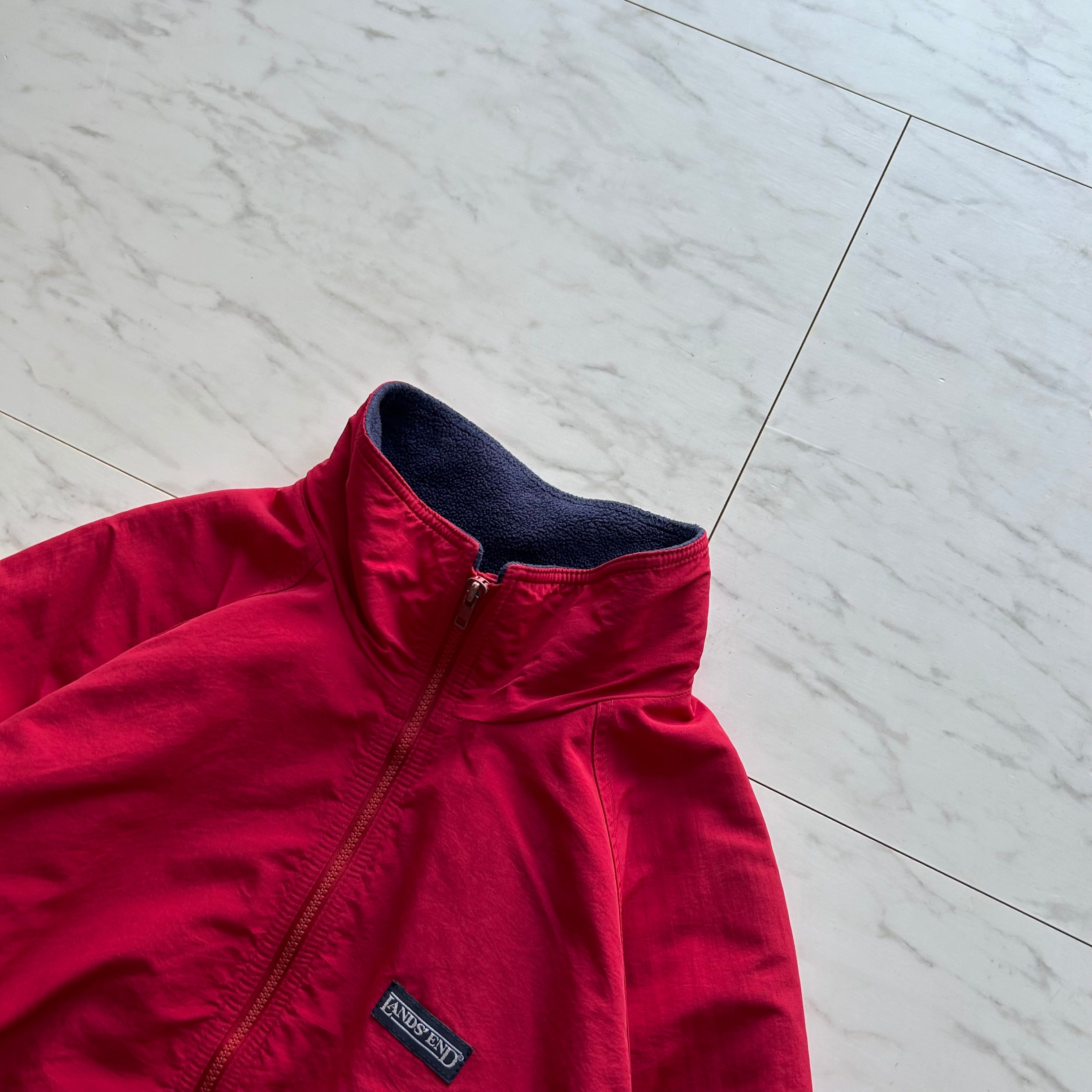 90s USA製 LANDS' END warm up jacket men'sL | 古着butterfly
