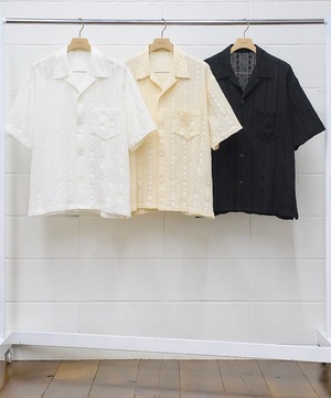 UNUSED/US2419 Short sleeve lace shirt (BLACK)