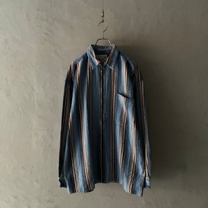-GOOUCH- 90's stripe zip cotton shirt