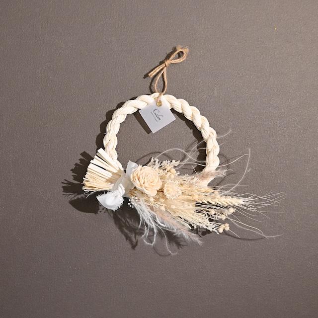 洋風ナチュラルしめ縄【ホワイト】Y-07 ≪限定１点≫