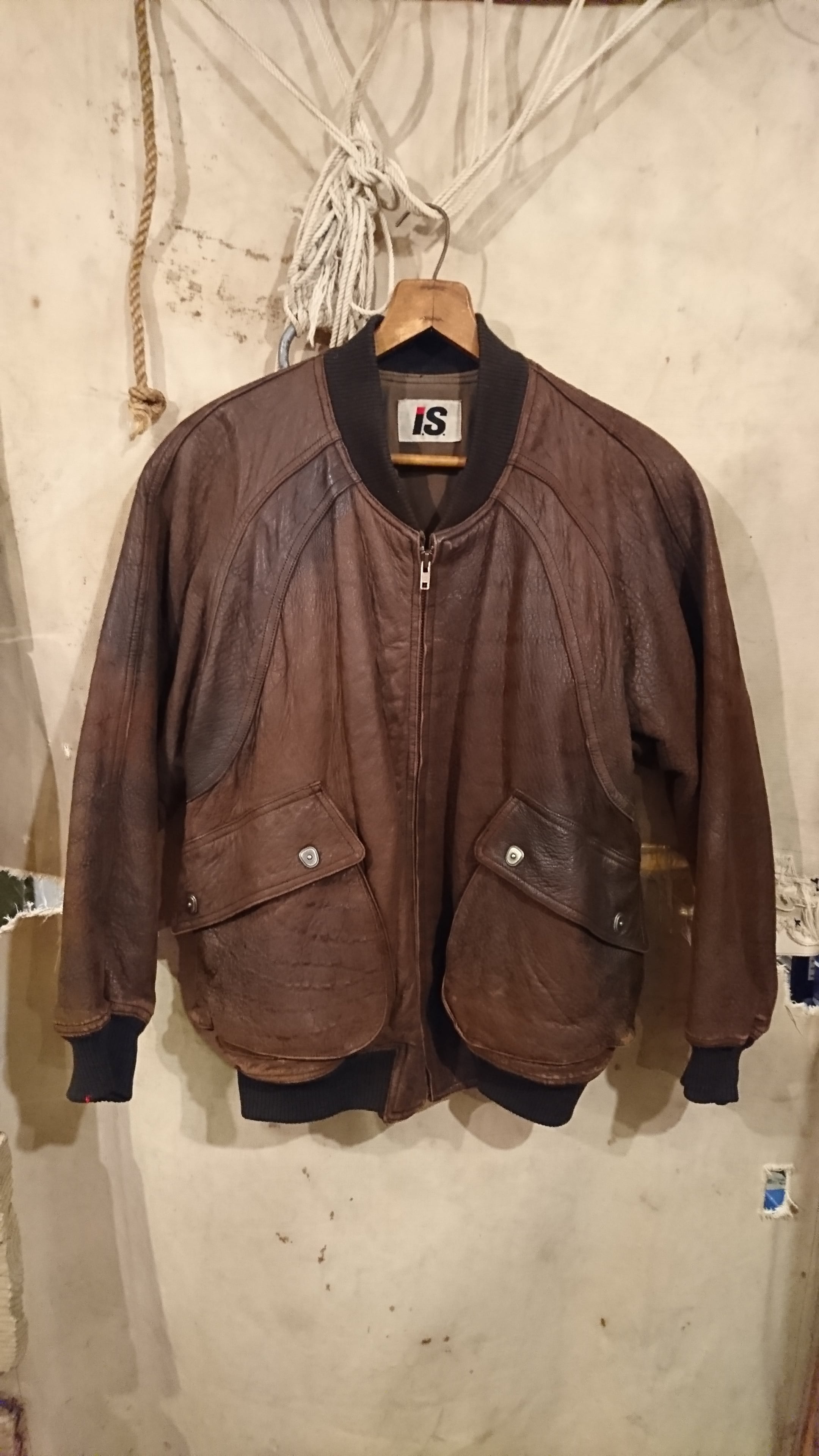80s "I.S. chisato tsumori design ISSEY MIYAKE" LEATHER JACKET