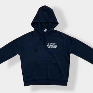 【CANVAS】企業系 企業ロゴ King Floyd's Bar Provisions ワンポイントロゴ バックプリント パーカー プルオーバー スウェット フーディー hoodie S 黒 us古着