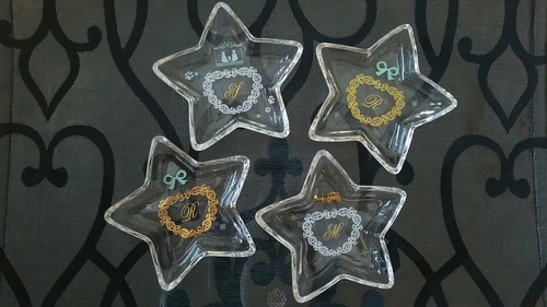 ◆イニシャル入り◆星形ガラストレイ