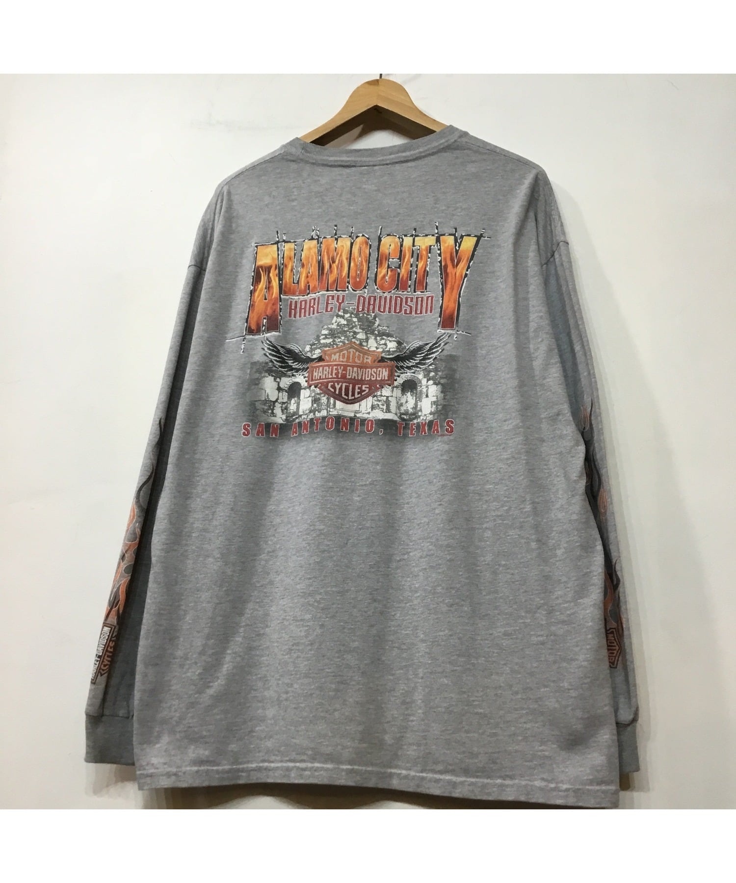 04 Harley-Davidson ハーレーダビッドソン 長袖Tシャツ グレーTシャツ
