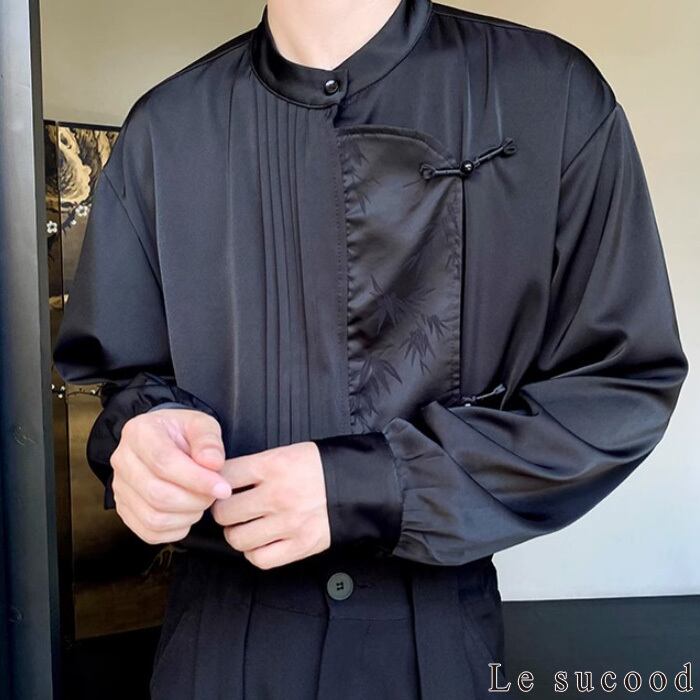 お支払い確認後20日以内発送】Le sucood ノーカラー チャイナボタン