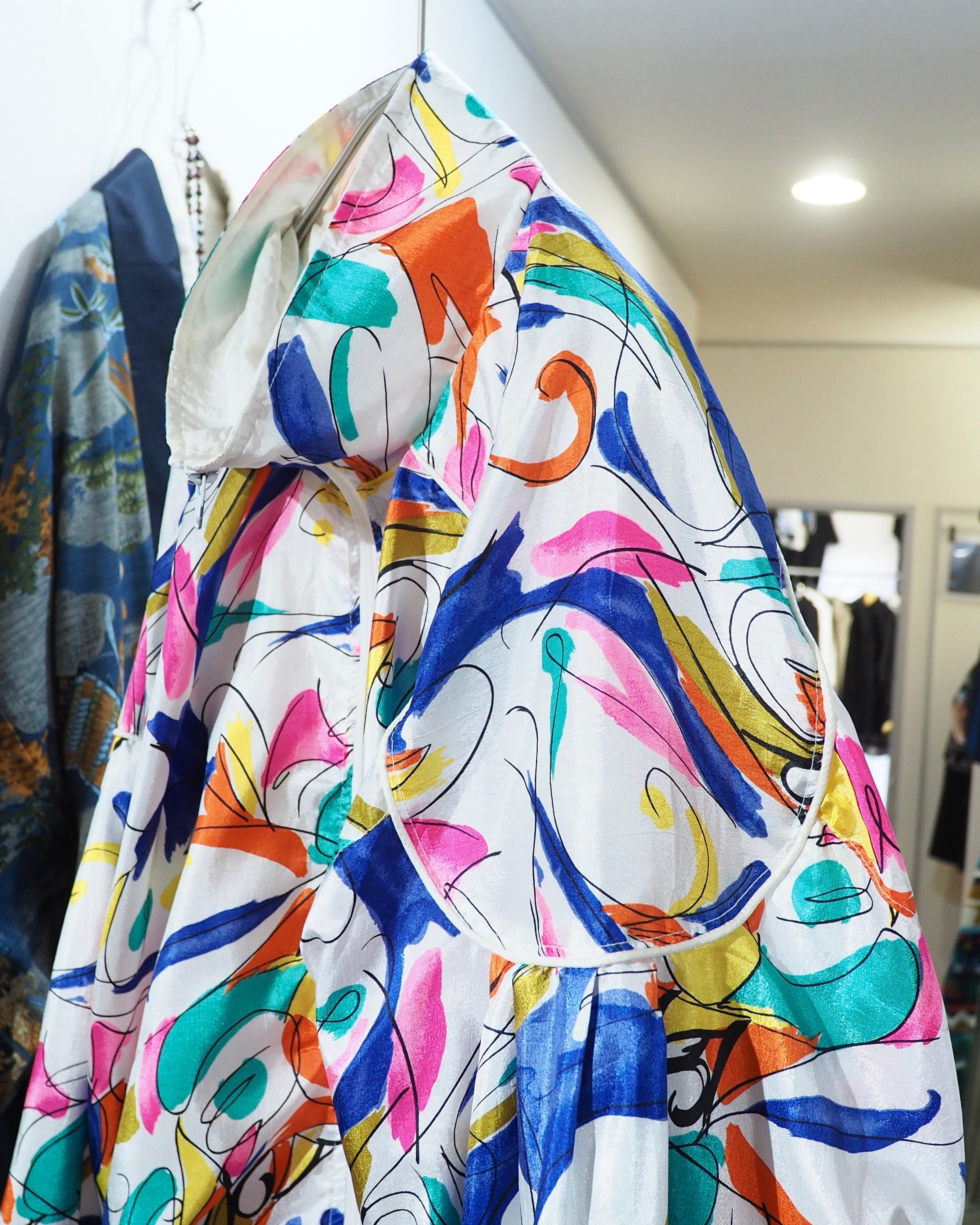 1990s Colorful Rainbow Art pattern vintage Nylon jacket