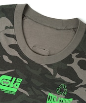 レーススリーブレイヤードカモTシャツ (KHAKI)　CQ-48122