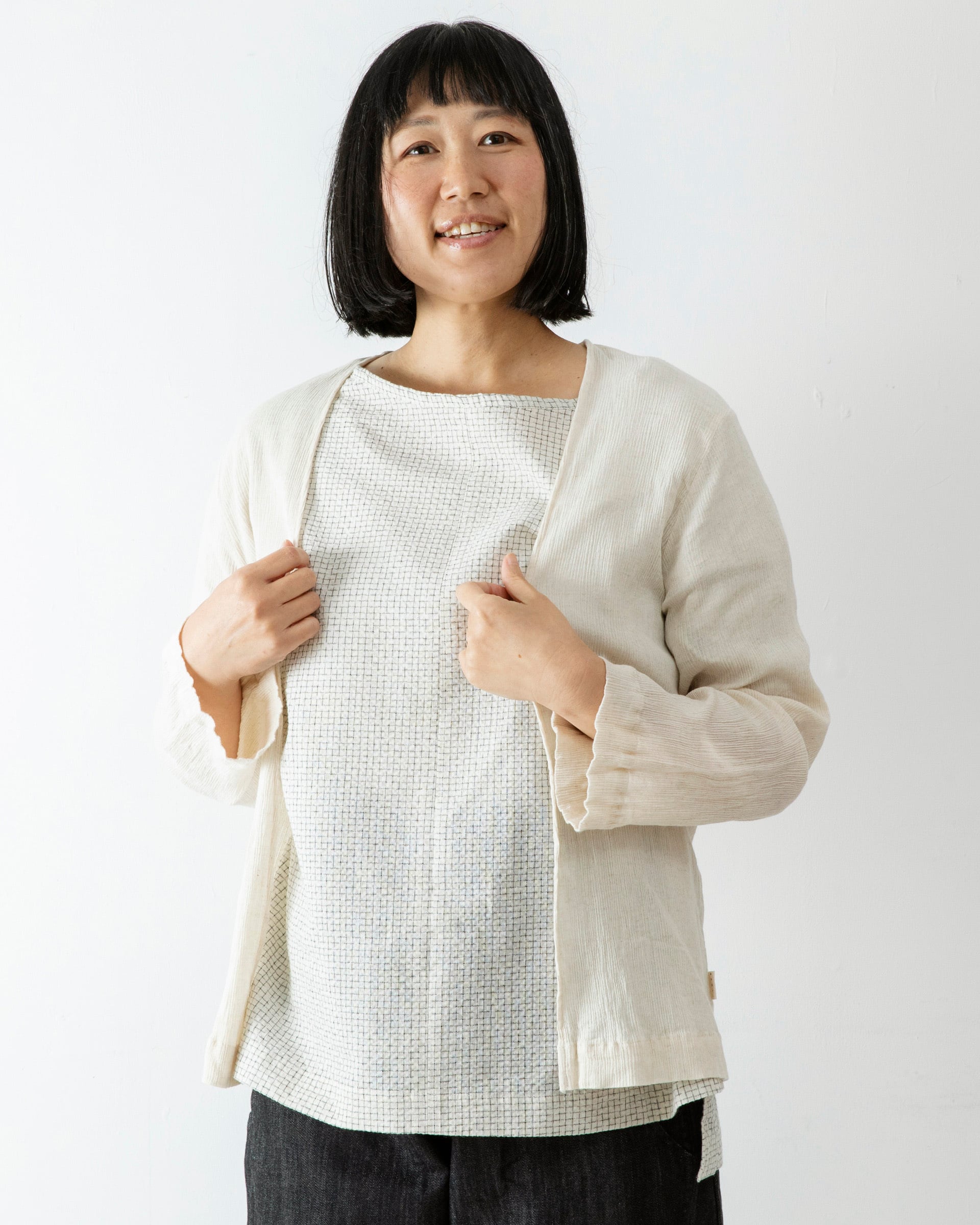 JK-36 涼影羽織 [高島縮] 素色 | SAGYO - 文化実践のための仕事着