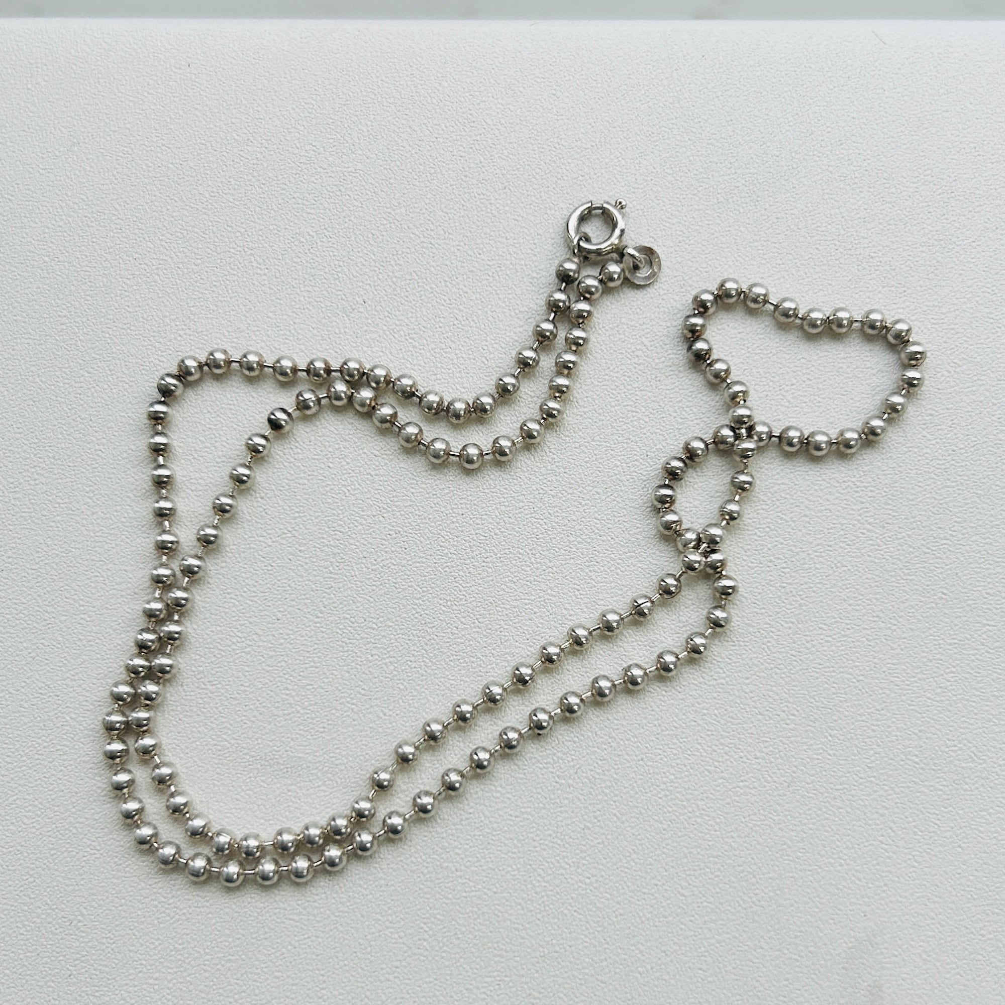フランスシルバー925 ボールチェーンネックレス（45cm） | Milo