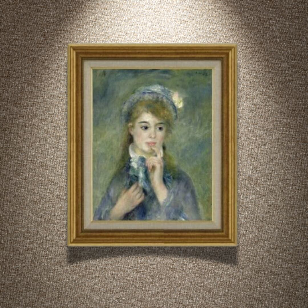 ルノワール 若い娘の肖像 油絵直筆仕上げ ゴールド額縁 複製画 ルノワール 若い娘の肖像 油絵直筆仕上げ ゴールド額縁 複製画