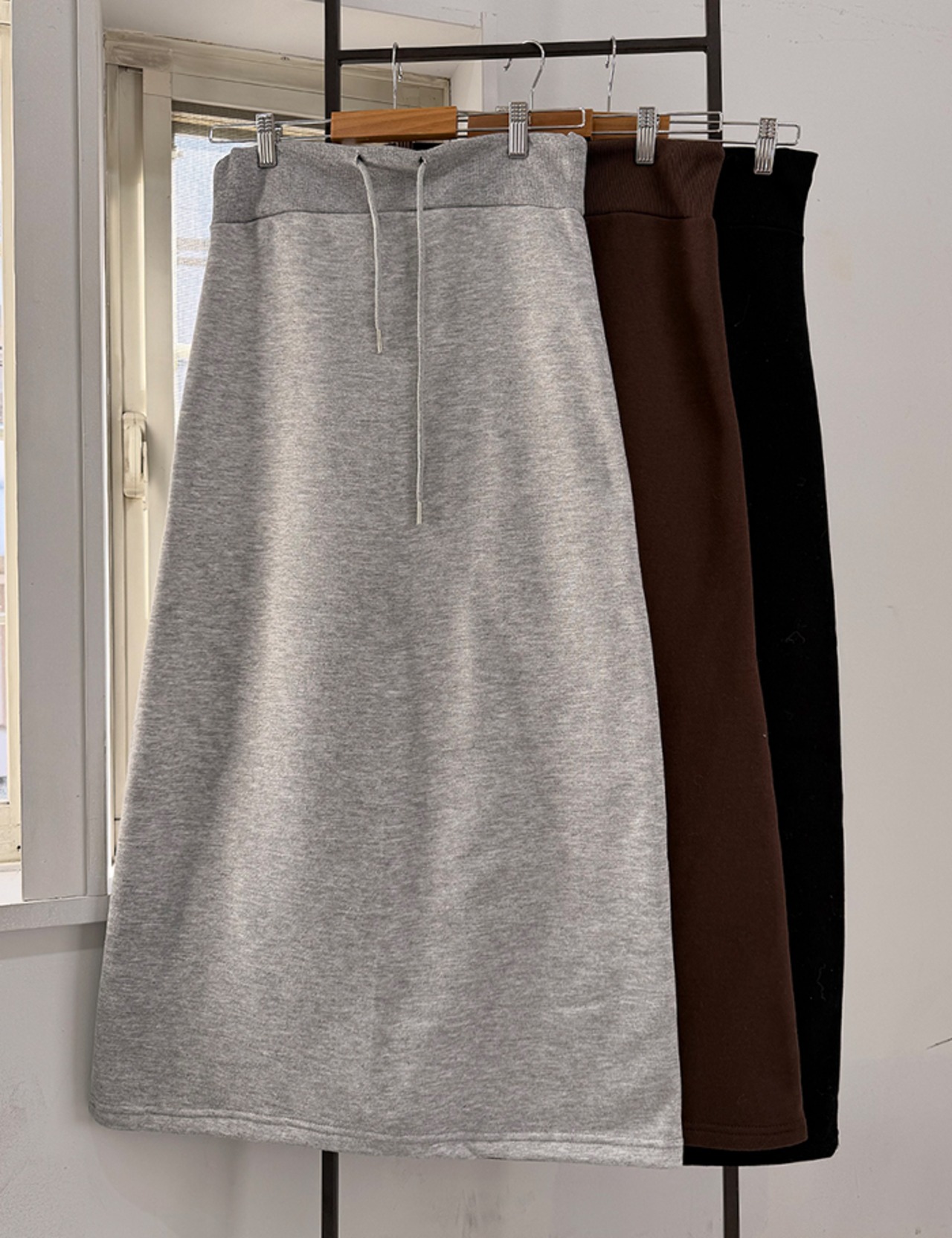 【25aw】裏起毛・Waist-Rib Long Skirt_3colors