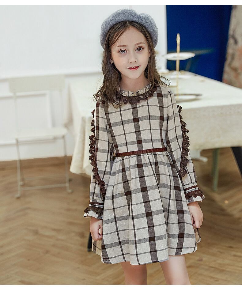 Onepeace Dress Burbully Autumn Fall Winter Hangout ワンピース バーバリー柄 秋冬 おでかけ 膝丈 おしゃれ カワイイ ドレス キッズ 子供服 Antoinette