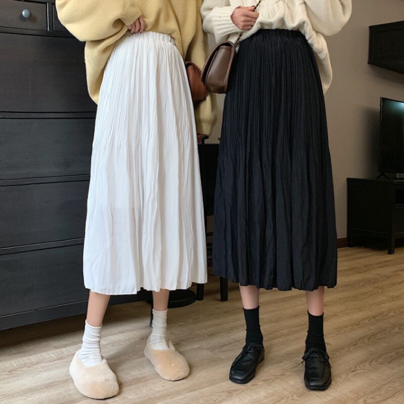 ホワイトスカート スプリングオータムウェストAライン 春物 秋物 試着室31609087056