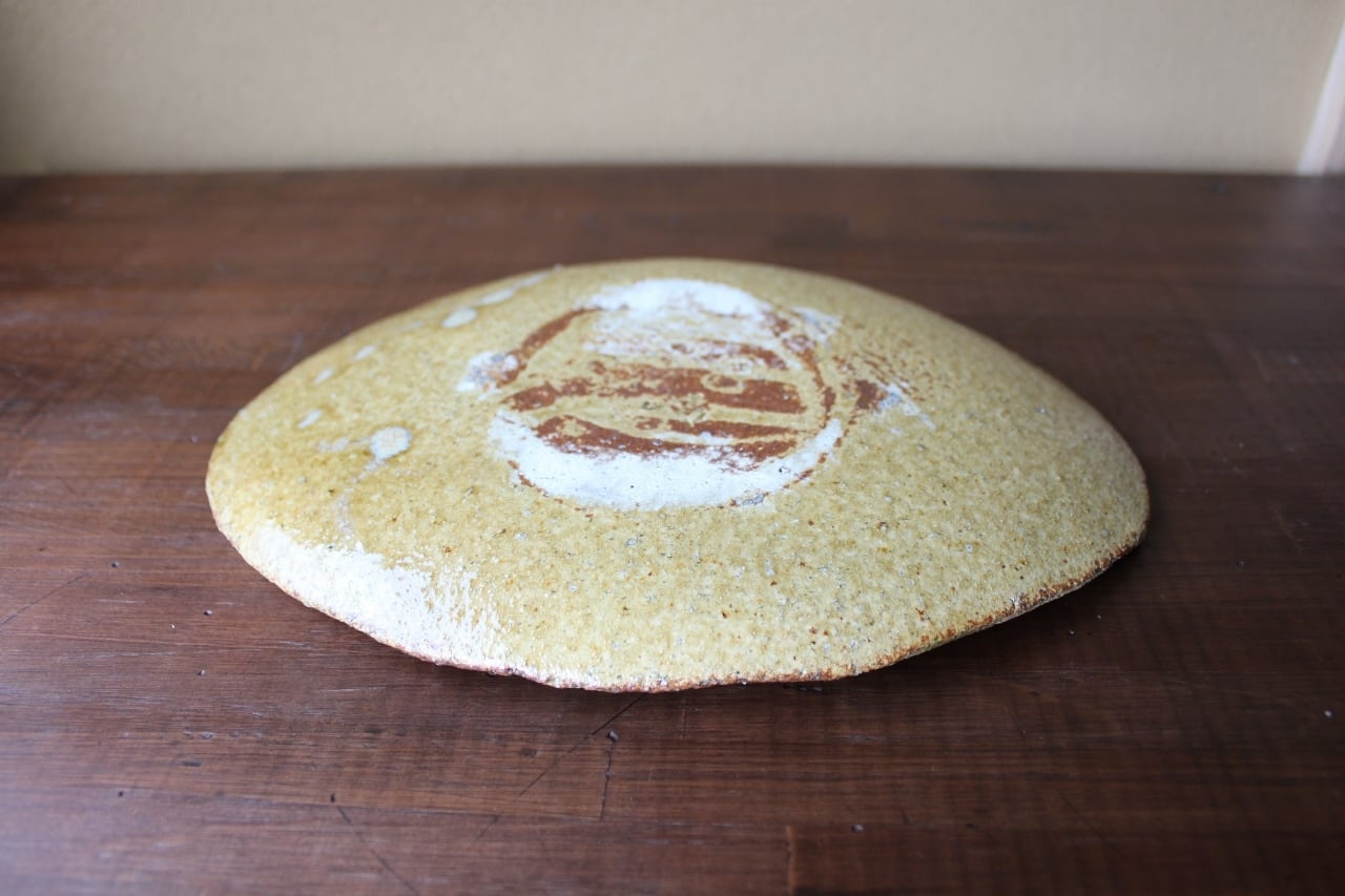 黄瀬戸楕円皿(線模様） | 棚橋淳陶房ーshop