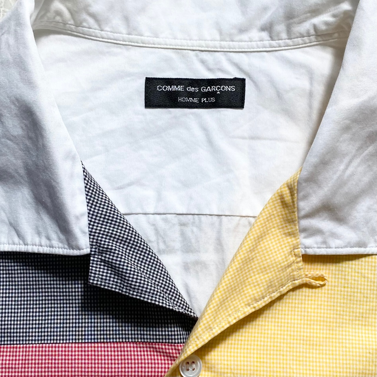 AD1999 COMME des GARCONS HOMME PLUS open collar patchwork shirt