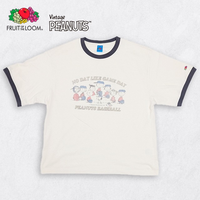 スヌーピー Tシャツ フルーツオブザルーム × PEANUTS コラボ 染み込みプリント 綿100% 半袖Tシャツ【送料無料】