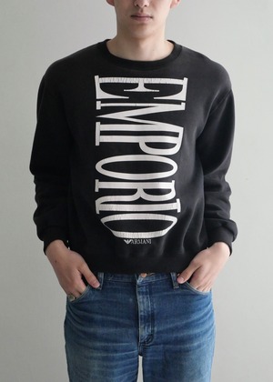 "EMPORIO ARMANI" crack logo sweat shirt