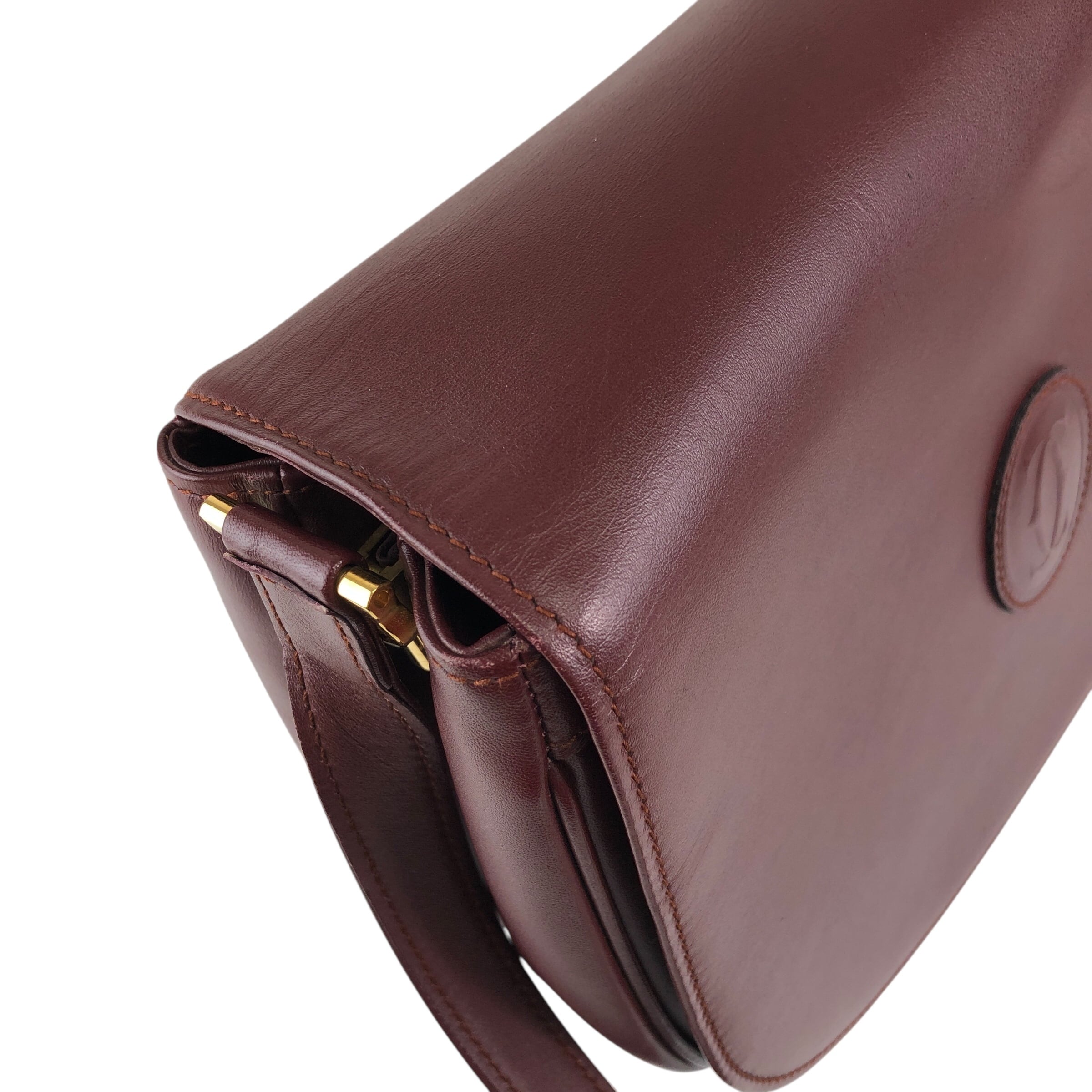 Cartier カルティエ マストライン ショルダーバッグ ボルドー レザー