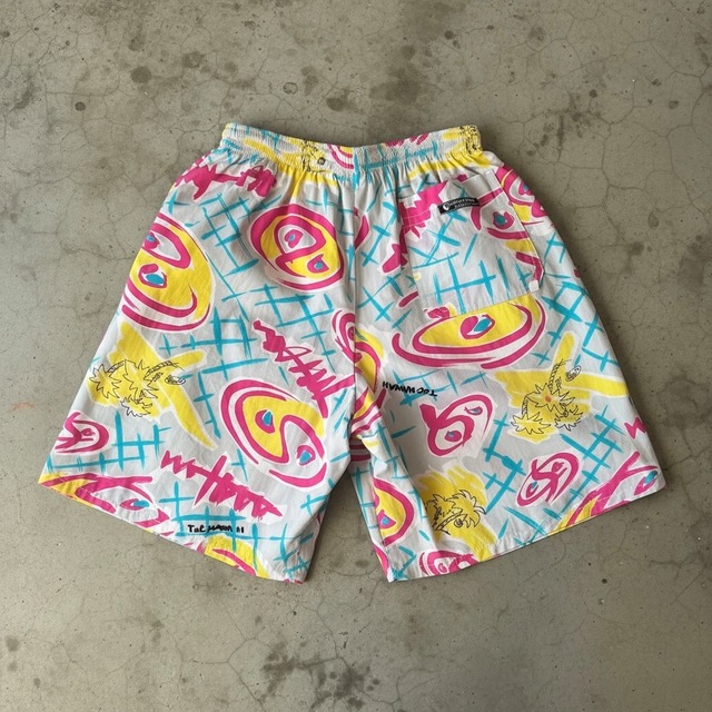 90s USA製 town&country T&C コットン 総柄 ショートパンツ