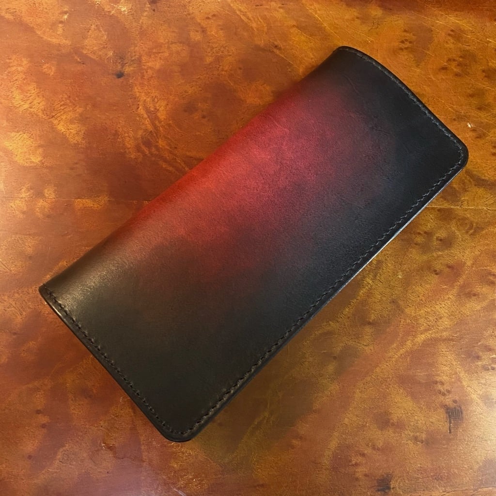 二つ折り長財布 ワイン 赤 茶 革工房maju T Works マジュティワークス 二つ折り長財布 ワイン 赤 茶 革工房maju T Works マジュティワークス