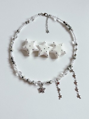 Dalmatian jasper star necklace
