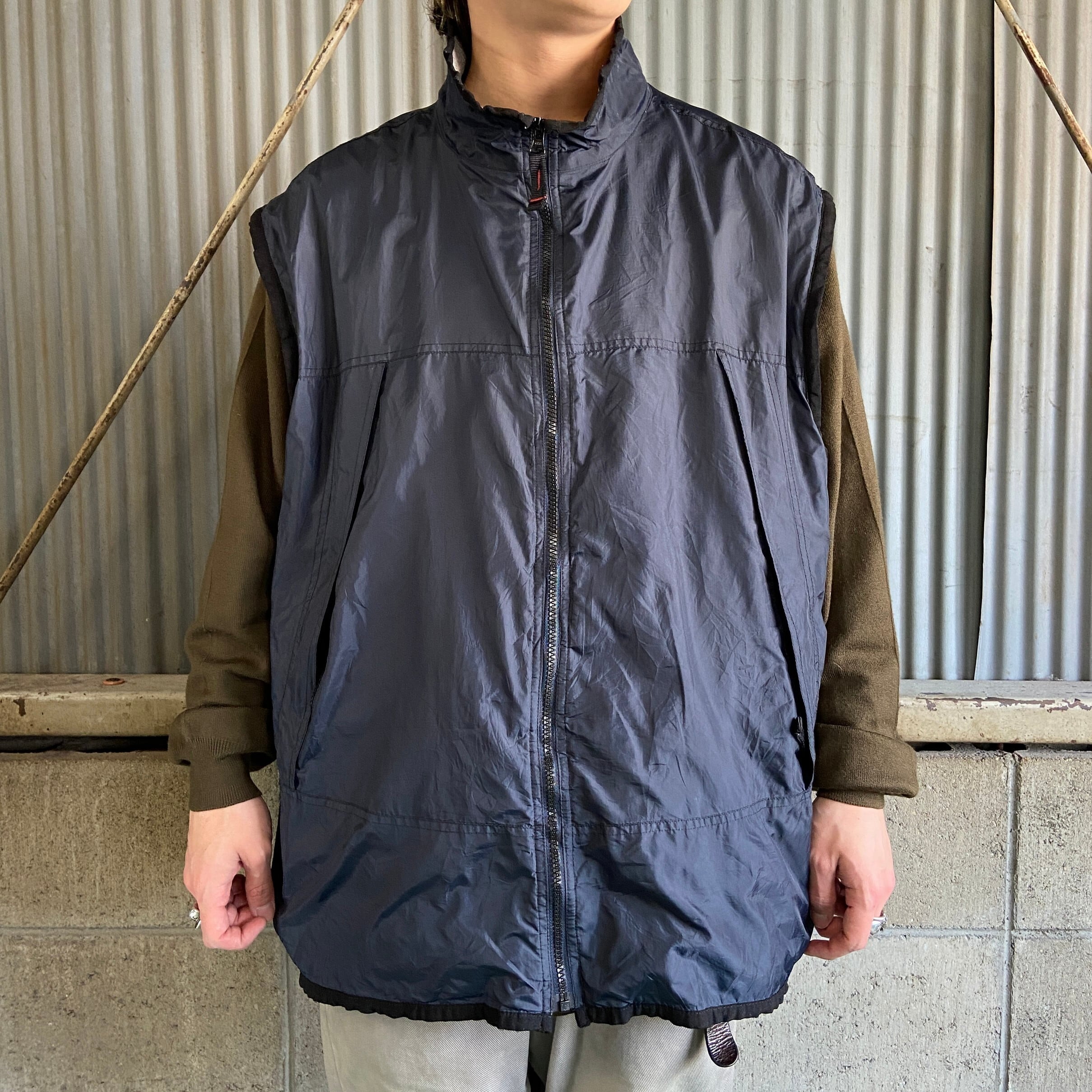 ビッグサイズ 00年代 OLD GAP オールドギャップ フルジップ ナイロンベスト メンズ2XL 古着 00s ヴィンテージ ビンテージ ネイビー  紺色 アウトドアベスト サーマルライナー 大きいサイズ【ベスト】 | cave 古着屋【公式】古着通販サイト