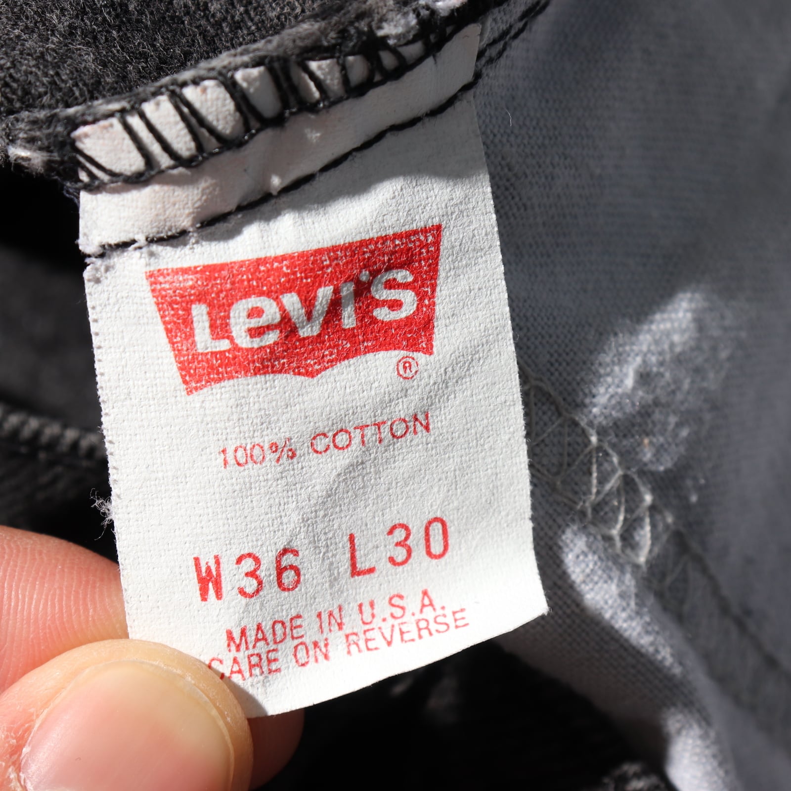 稀少 黒タブ 36×30 Levi's 550 USA 92年 サルファーブラック デニム