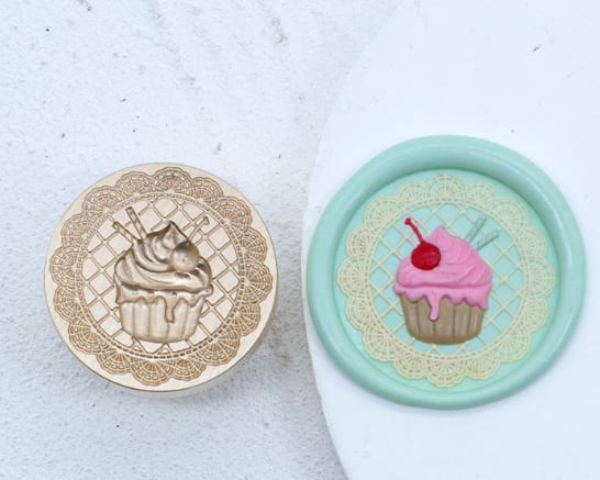 スタンプ(カップケーキ×レース)