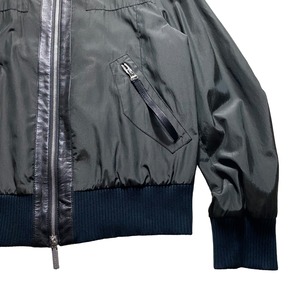 VERSACE leather switching nylon riders jacket