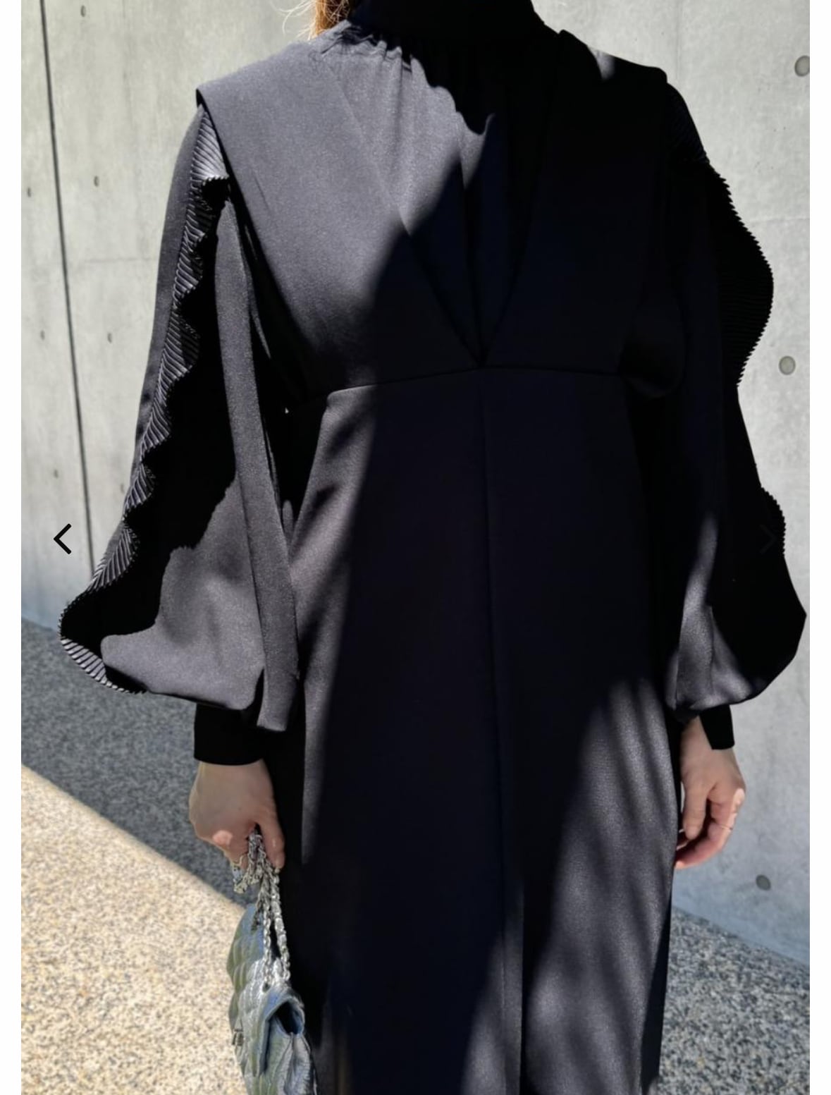 ☆大人気☆再販☆ 袖プリーツデザインジョーゼット2WAYブラウス