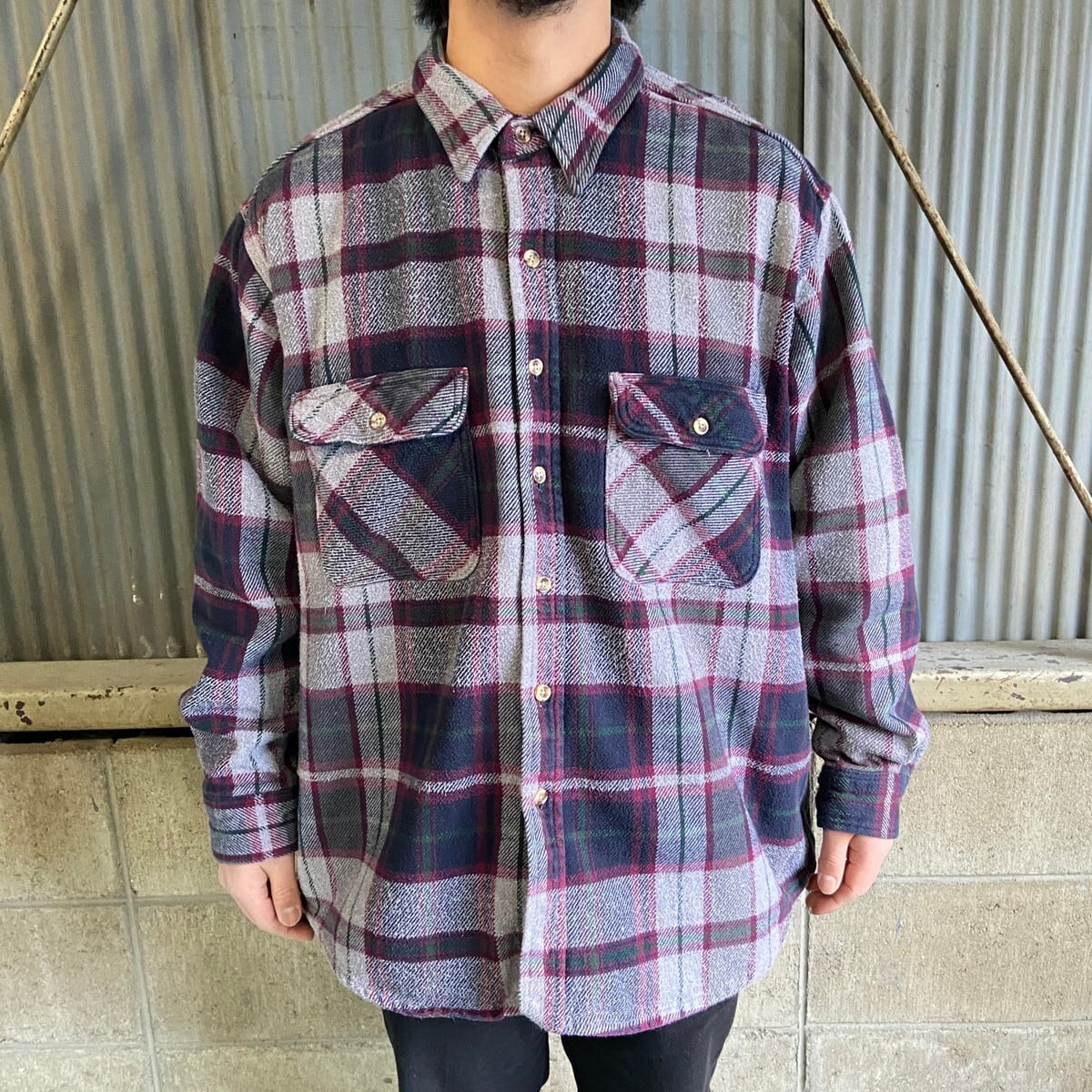 90年代 FIVE BROTHER ファイブブラザー チェック柄 長袖 ヘビー