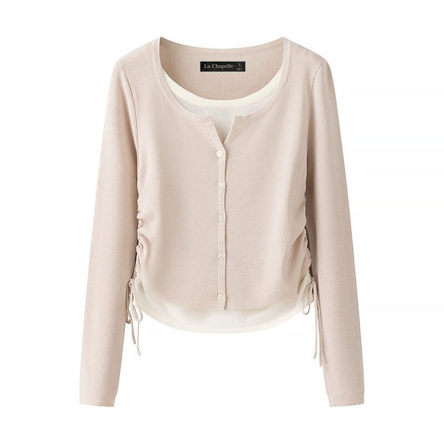 Sheer Layered Knit Cardigan　202680123