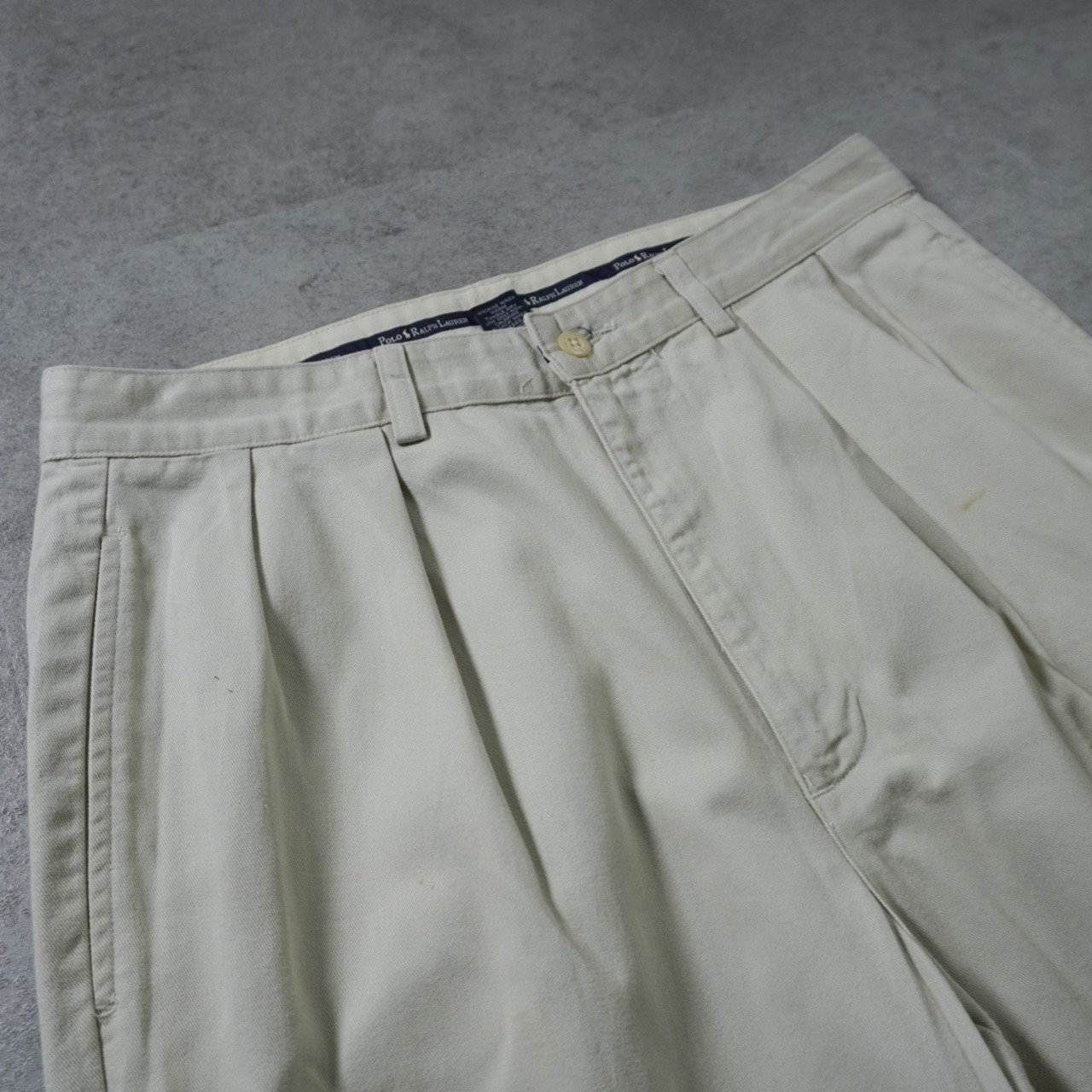 90s Polo by Ralph Lauren POLO CHINO "ANDREW" ivory W31.5L30相当 古着 - 4