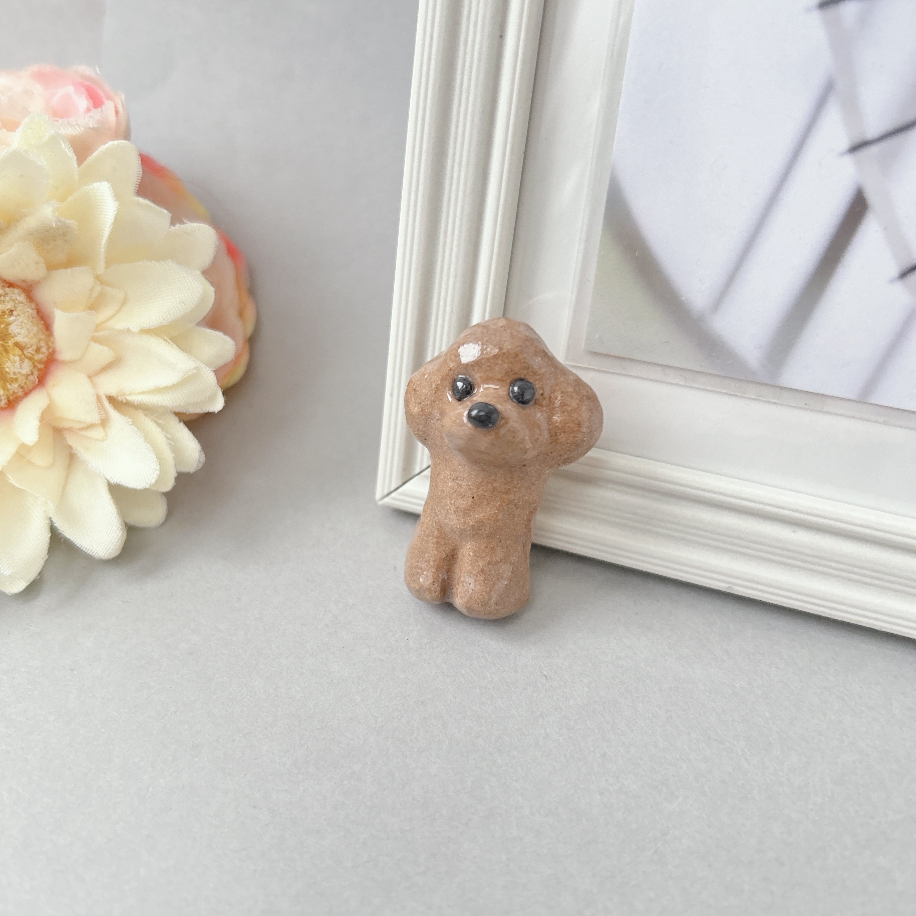 トイプードルのブローチ(茶色)