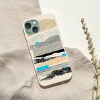受注生産 iPhoneケース グレー山並みの紙片コラージュ｜風景コラージュ ZINE044B
